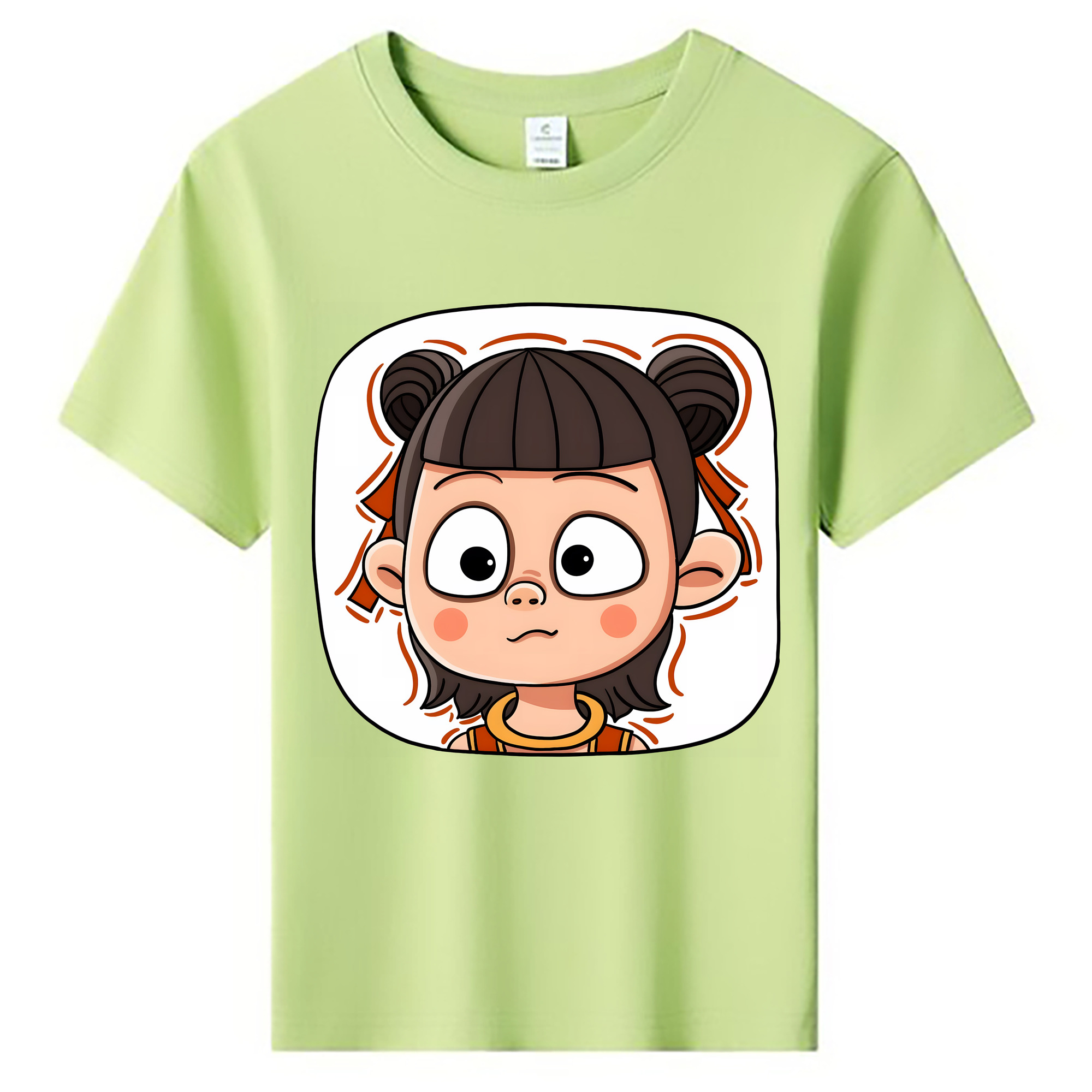（画像用） Ne Zha 2 ナタ 魔童の大暴れ 綿100％キッズTシャツ（フロントプリント）